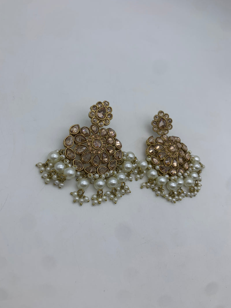 Gold polki earrings