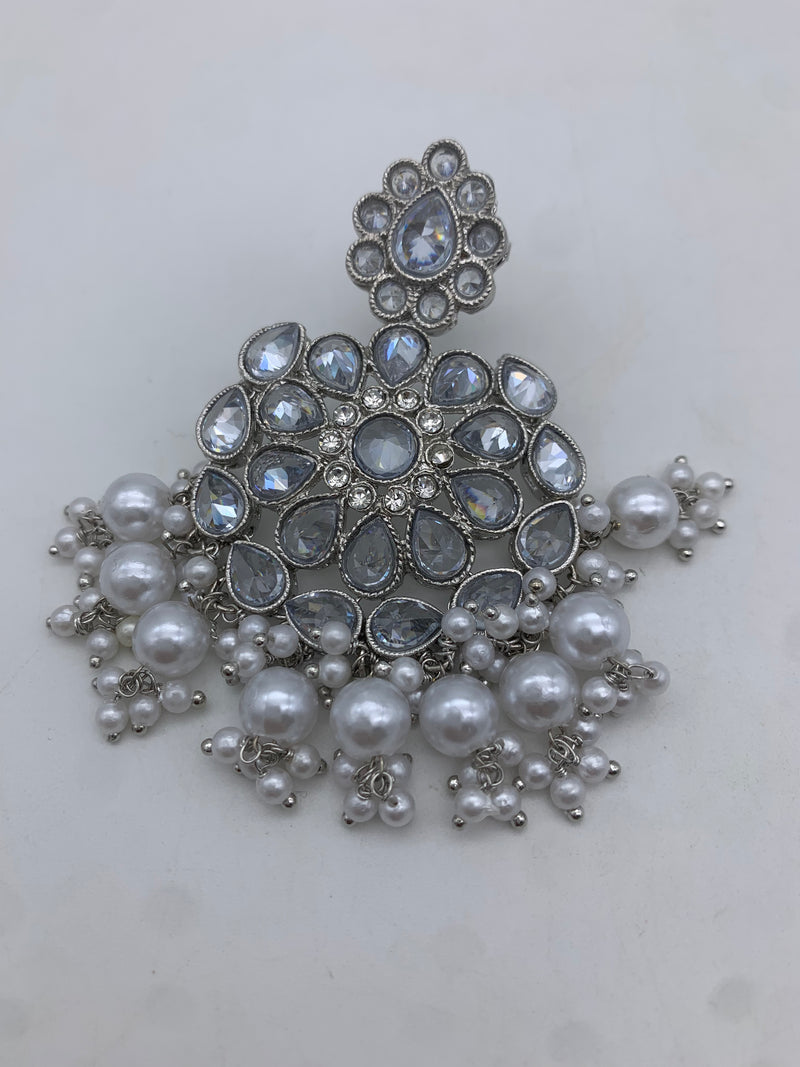 White polki earrings