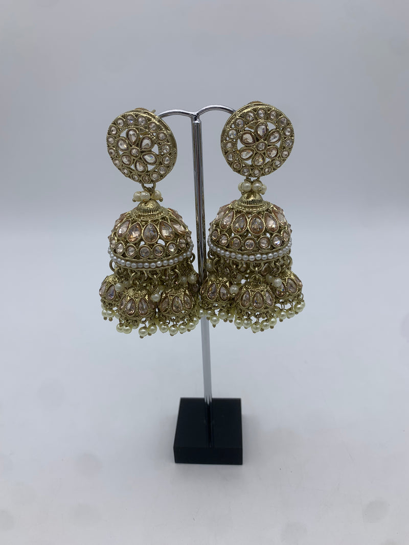 Gold jhumka earrings