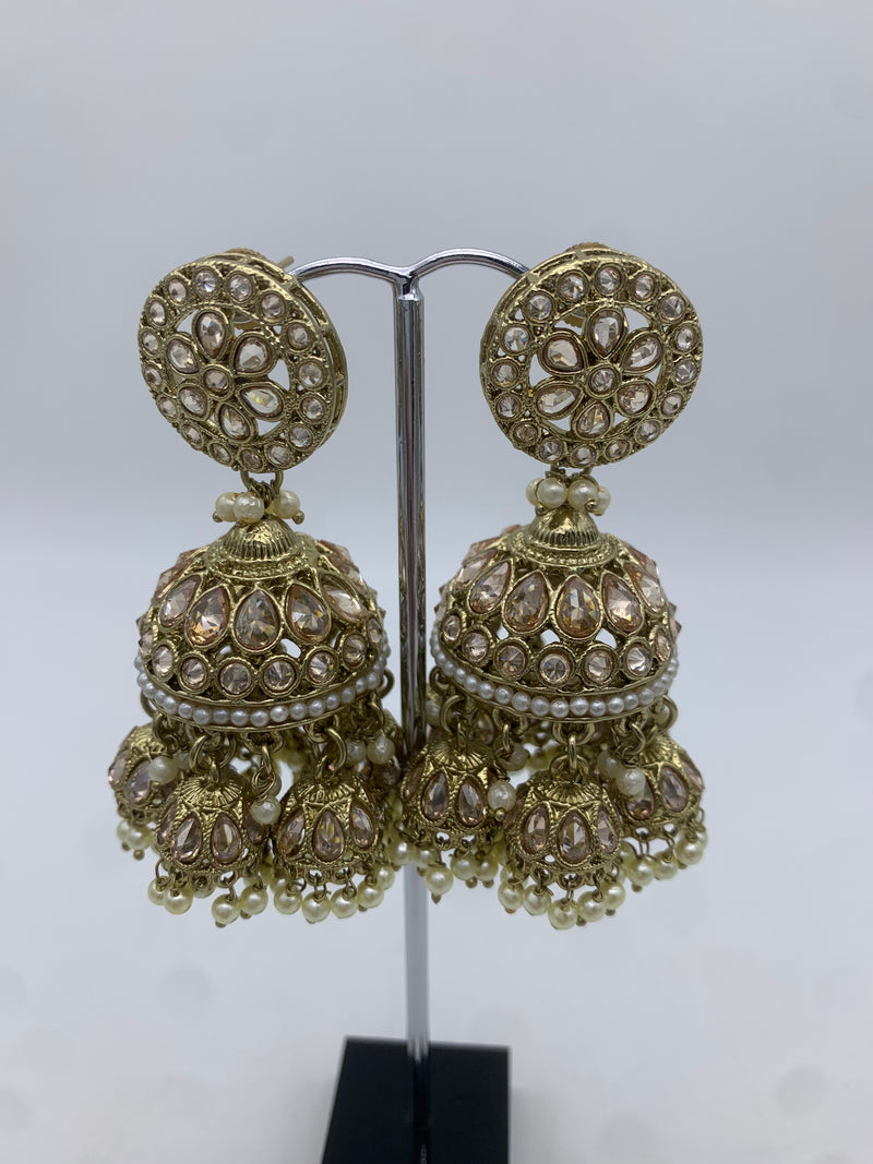 Gold jhumka earrings