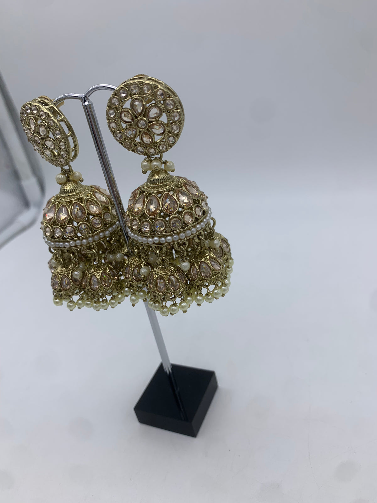 Gold jhumka earrings
