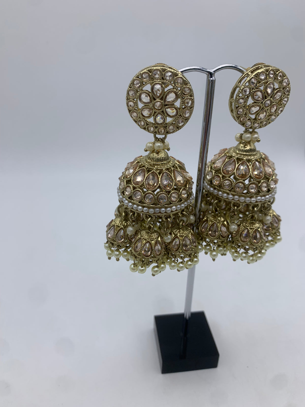 Gold jhumka earrings