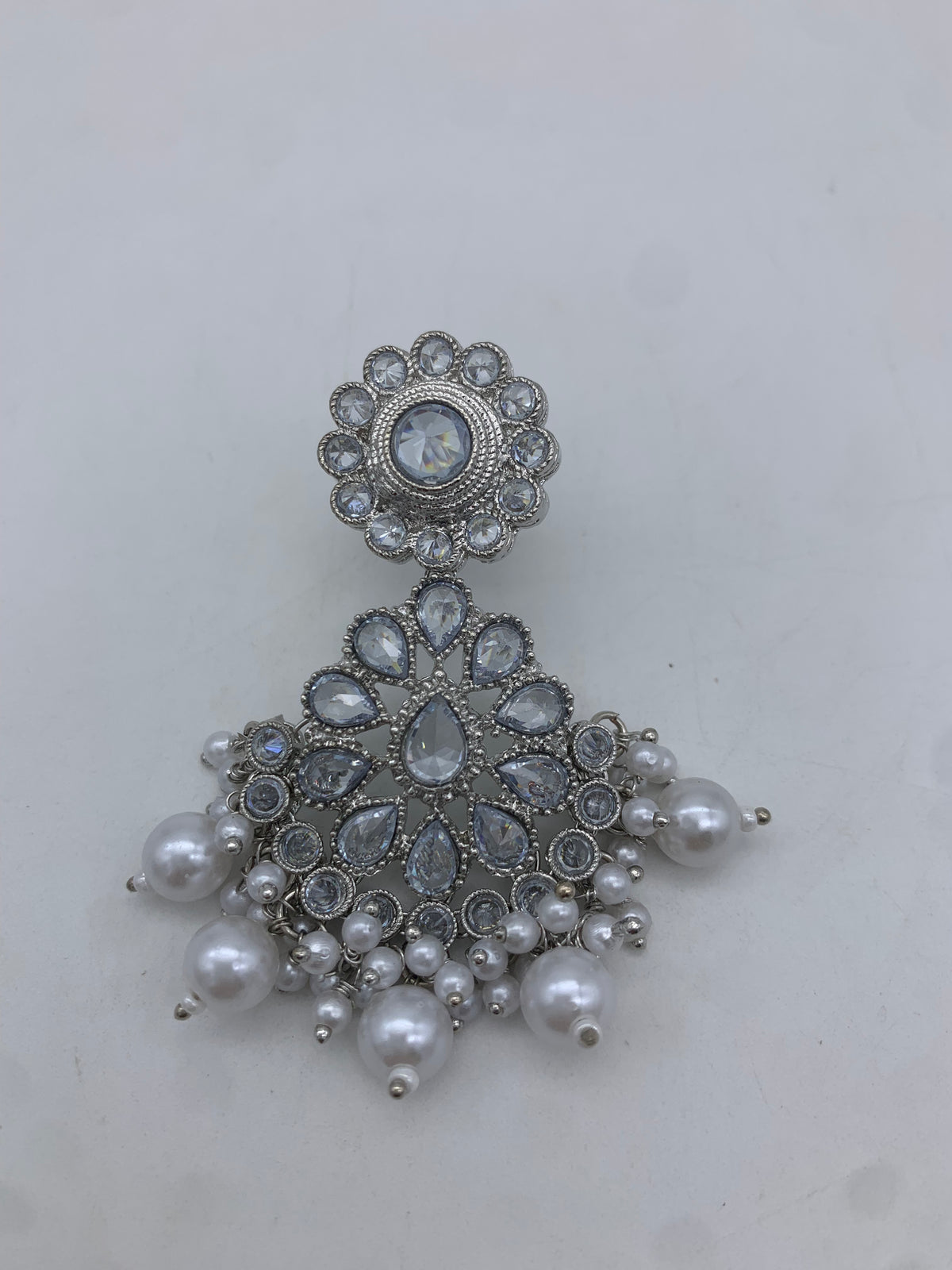 White polki earrings