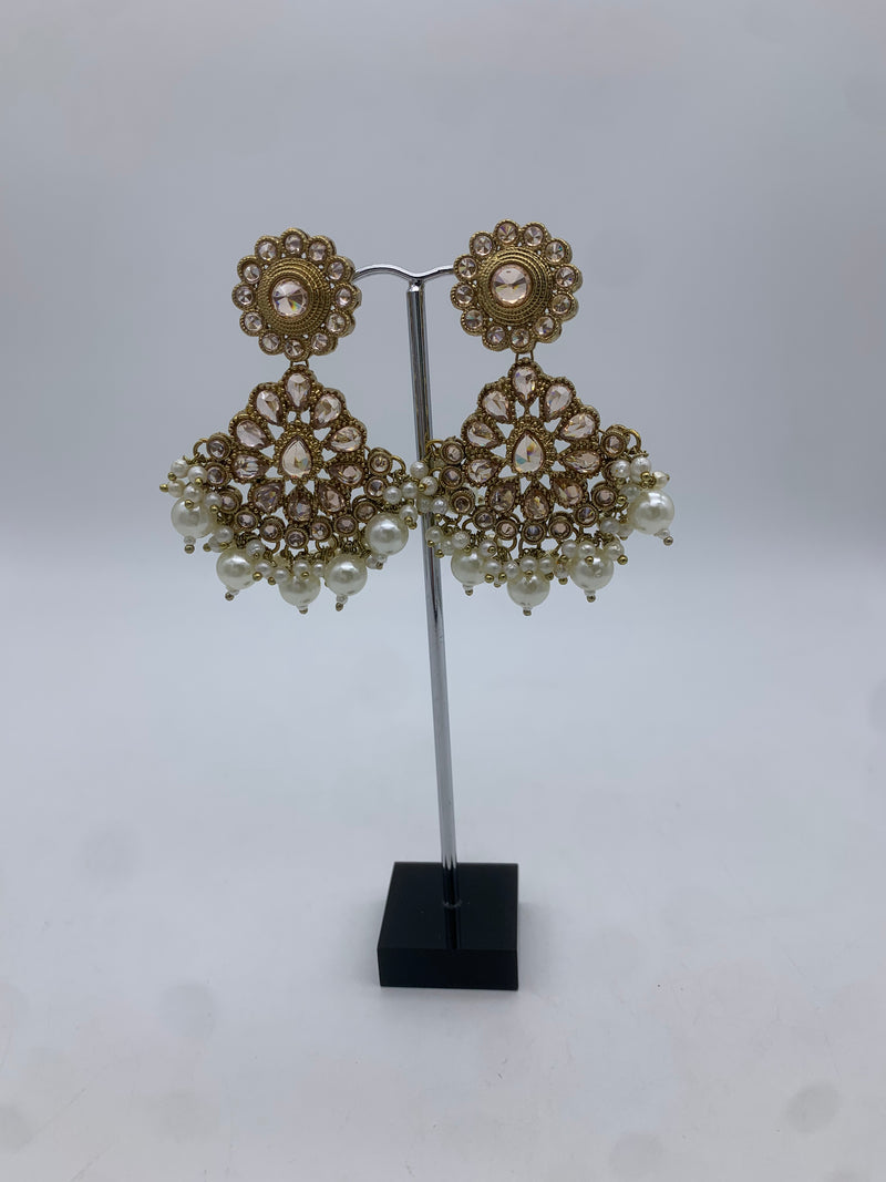 Gold polki earrings