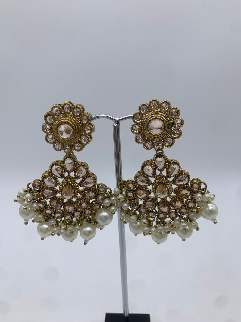 Gold polki earrings