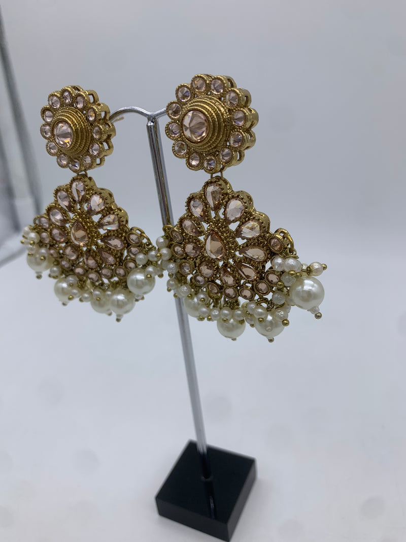 Gold polki earrings