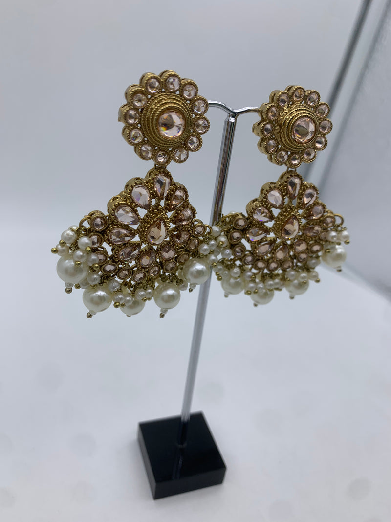 Gold polki earrings