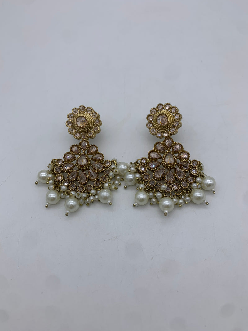 Gold polki earrings