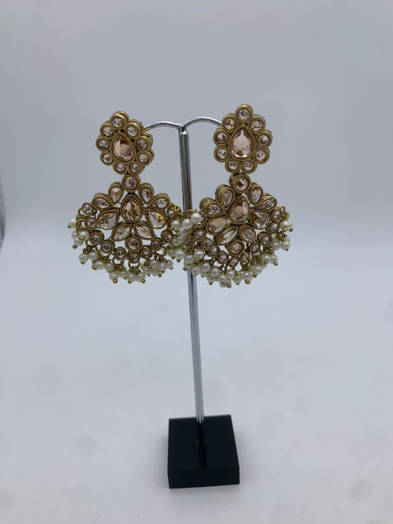 Gold polki earrings