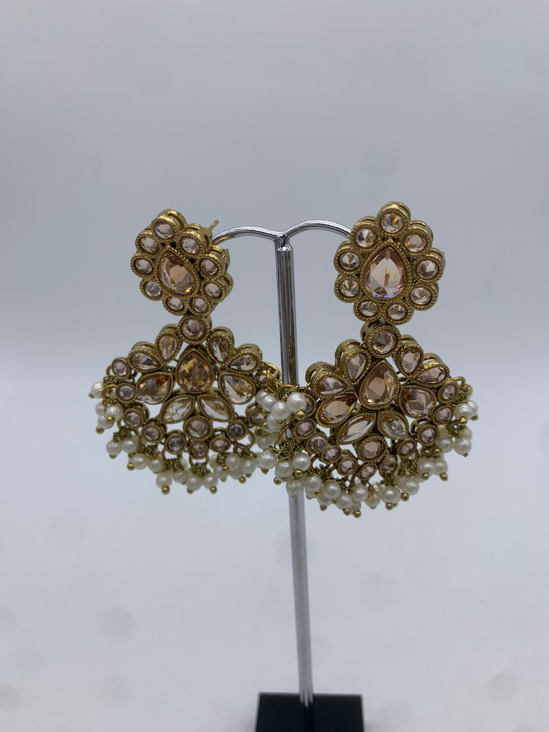 Gold polki earrings