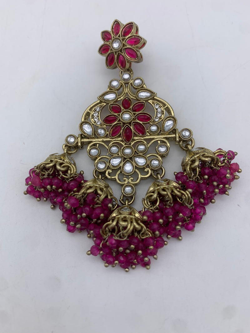 Gold and pink earrings