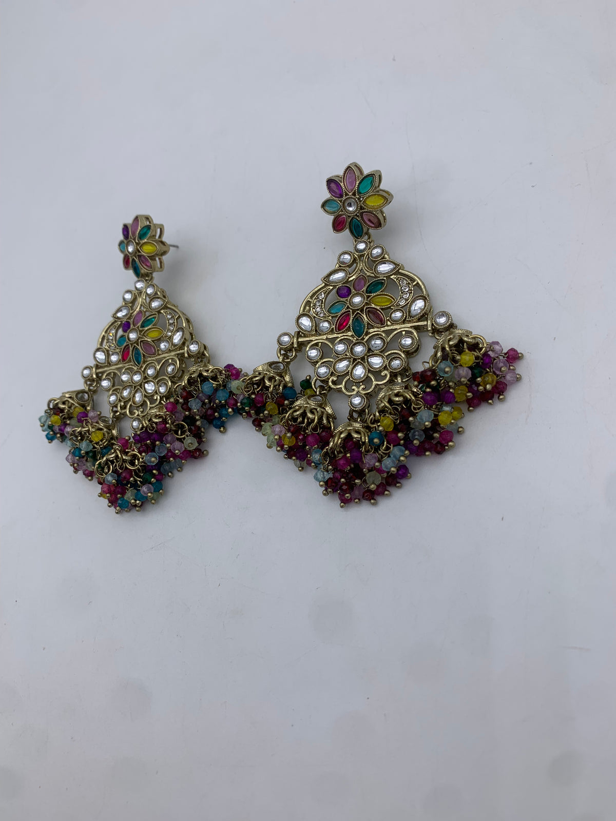 Gold multicoloured earrings