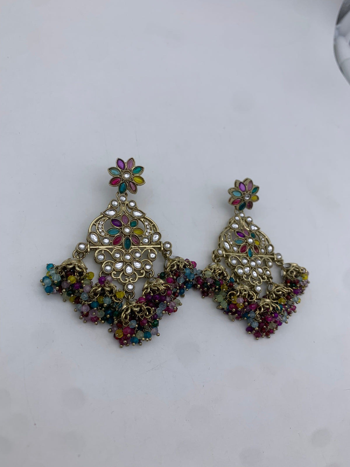 Gold multicoloured earrings