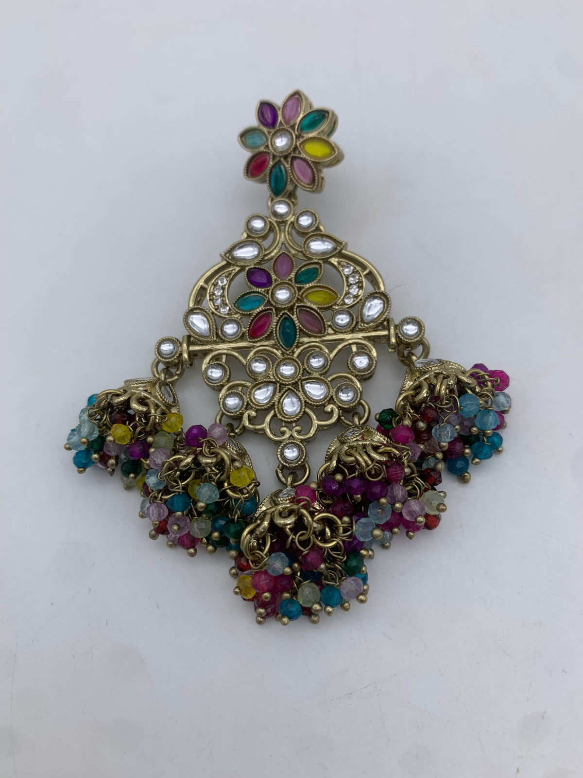 Gold multicoloured earrings