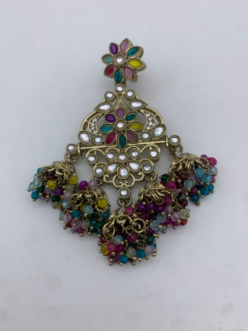 Gold multicoloured earrings