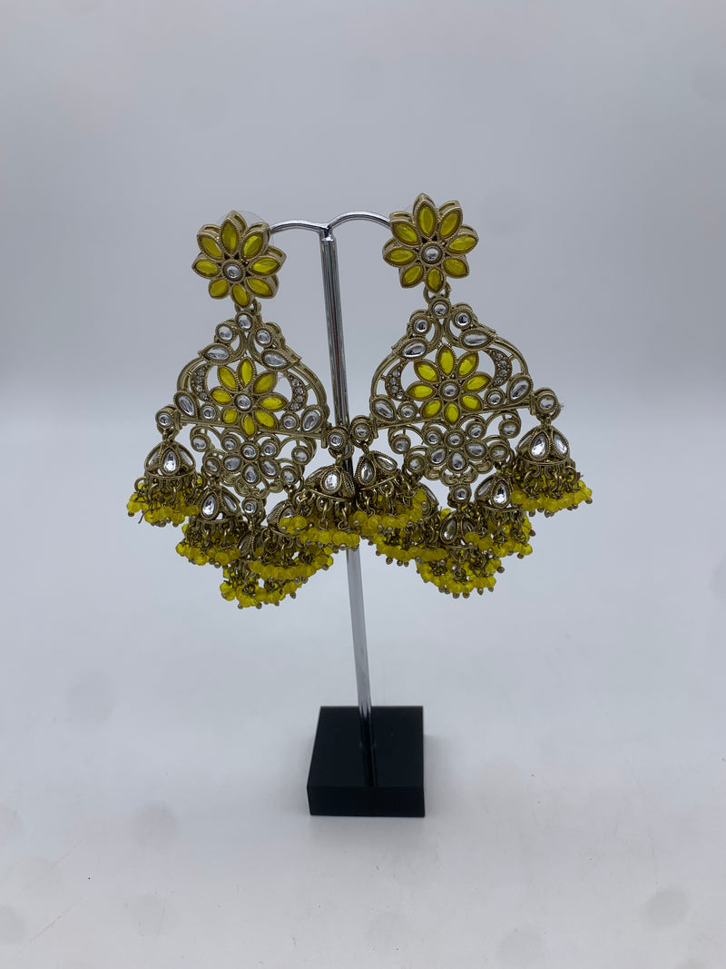 Gold and yellow earrings