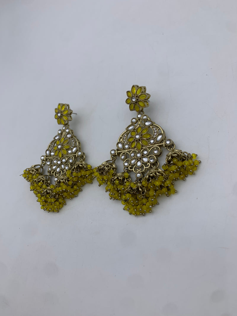 Gold and yellow earrings