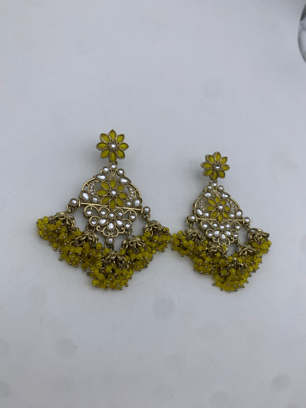 Gold and yellow earrings