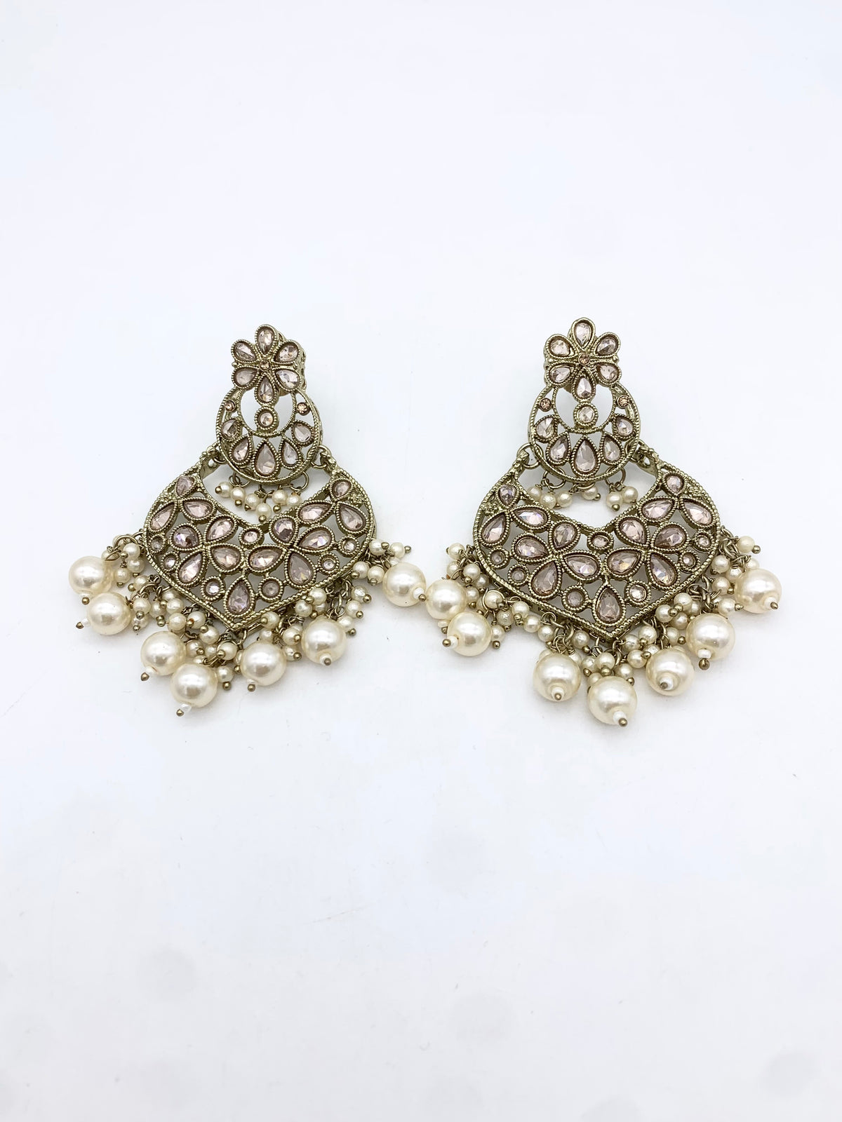 AM600 Gold Earrings and tikka set Polki