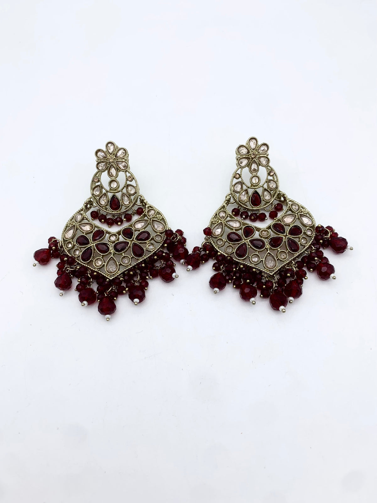 AM600 Gold and Maroonearrings and tikka set