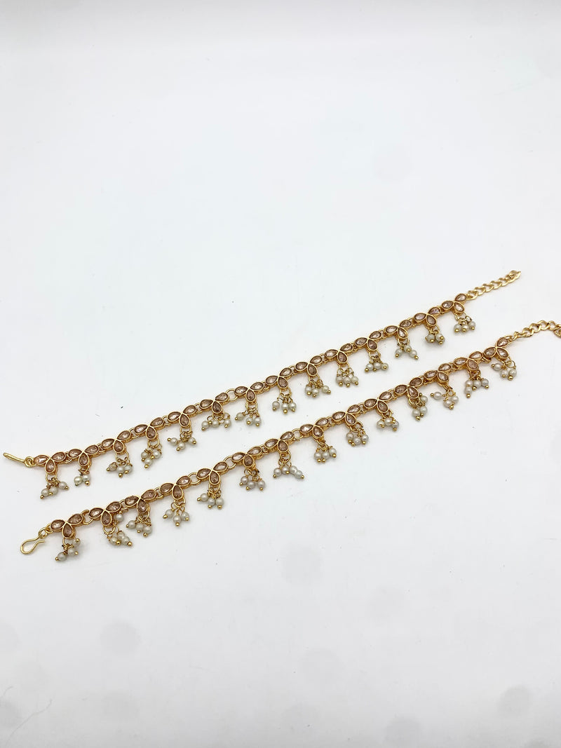 AM401 Gold anklets polki