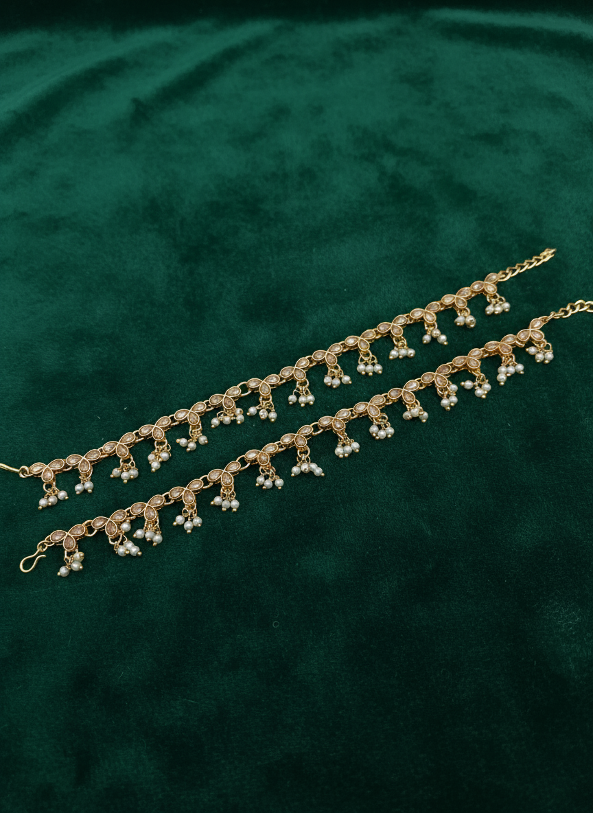 AM401 Gold anklets polki