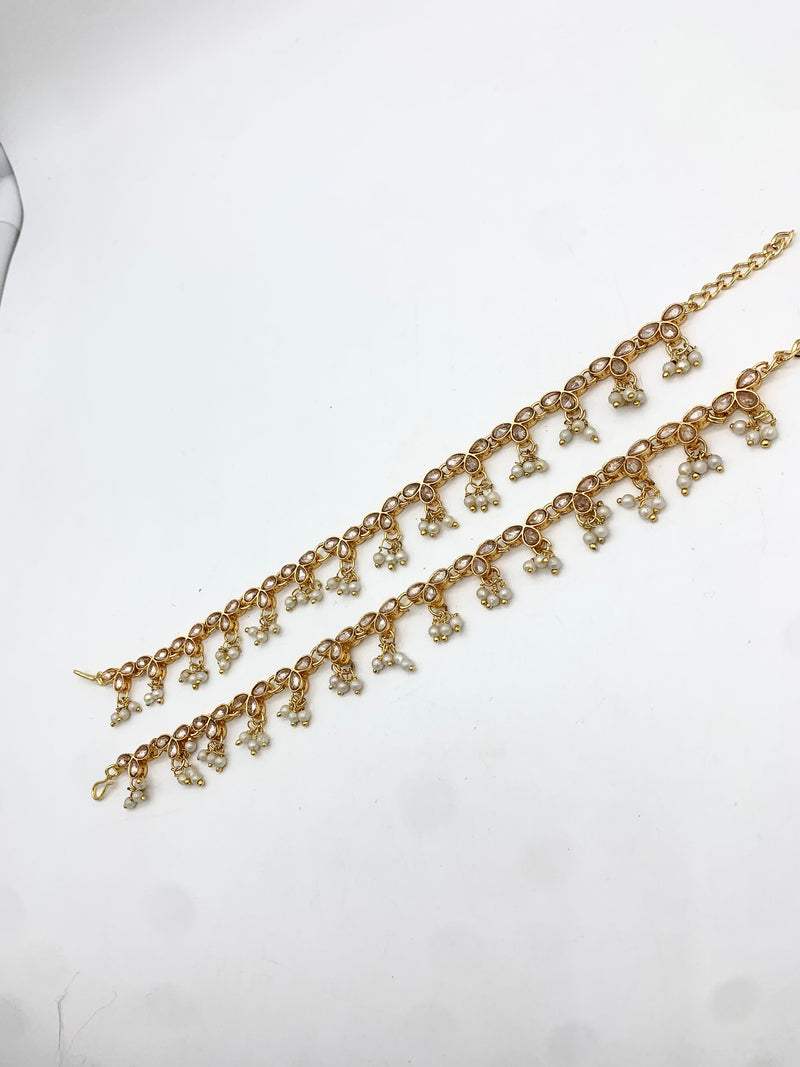 AM401 Gold anklets polki