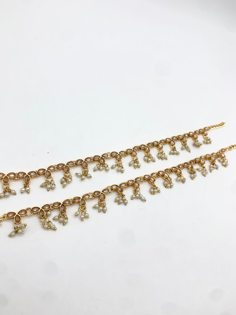 AM401 Gold anklets polki
