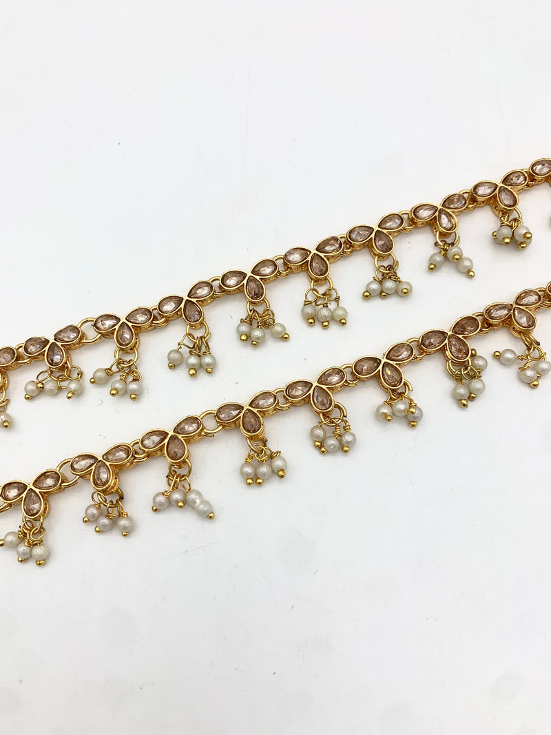 AM401 Gold anklets polki
