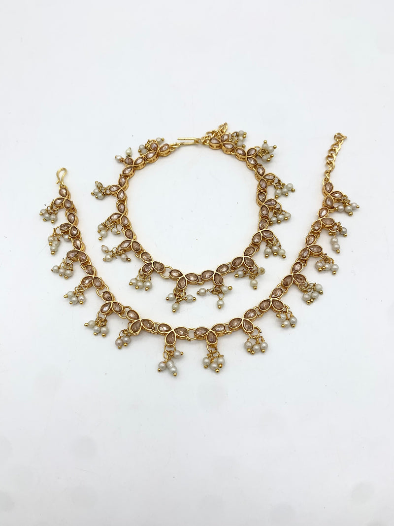 AM401 Gold anklets polki