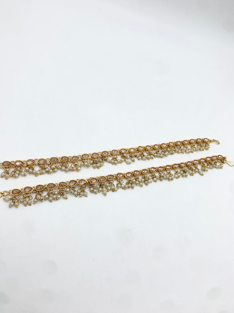 AM403 Gold anklets polki