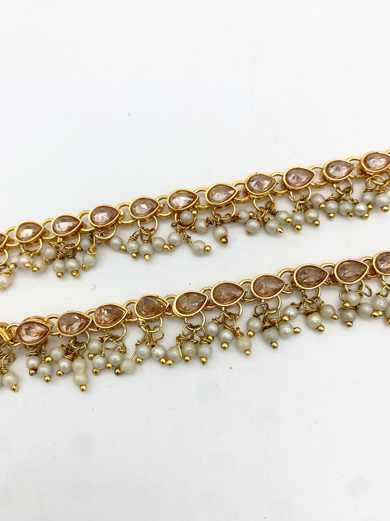 AM403 Gold anklets polki