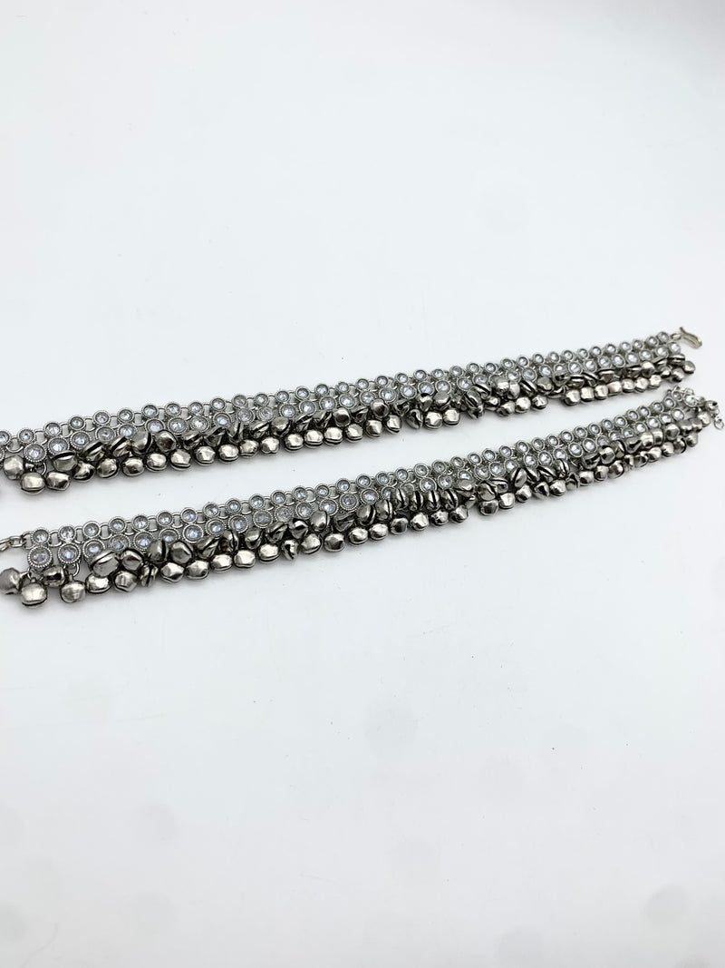 AM405 Silver anklets polki