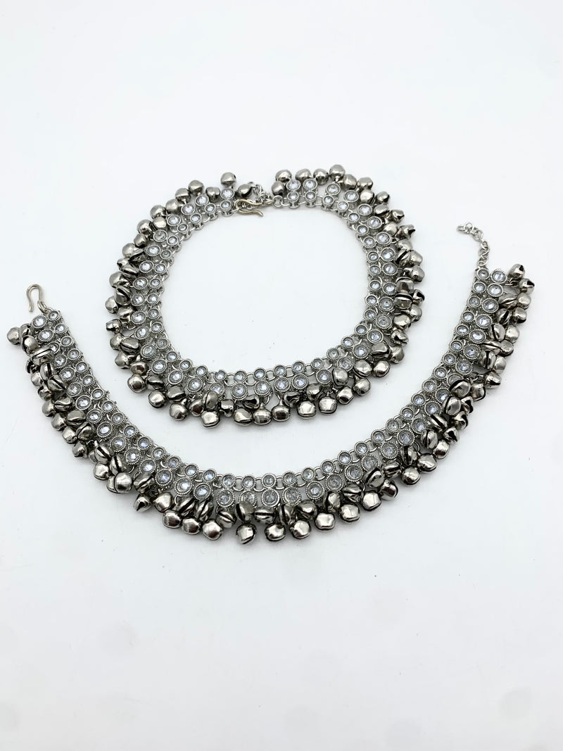 AM405 Silver anklets polki