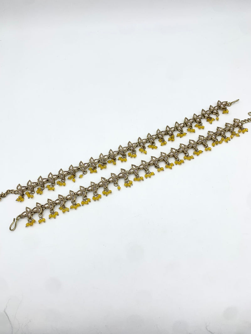 AM402 Gold and Yellow anklets