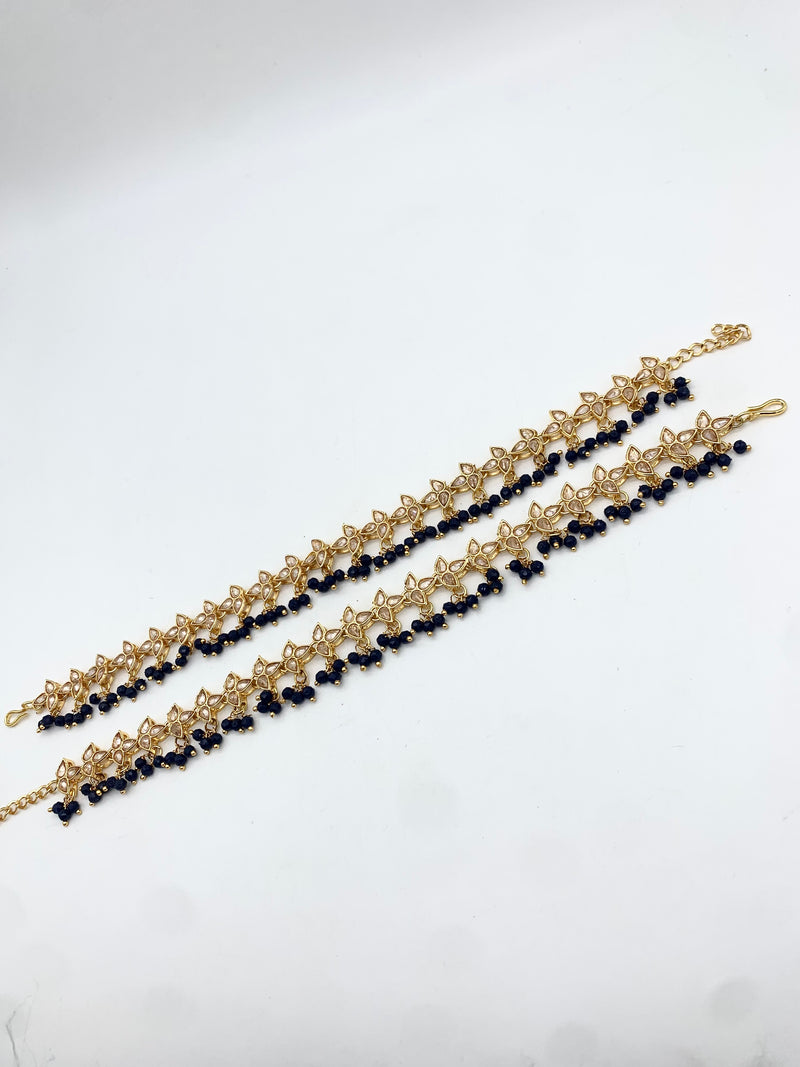 AM402 Gold and Blue anklets