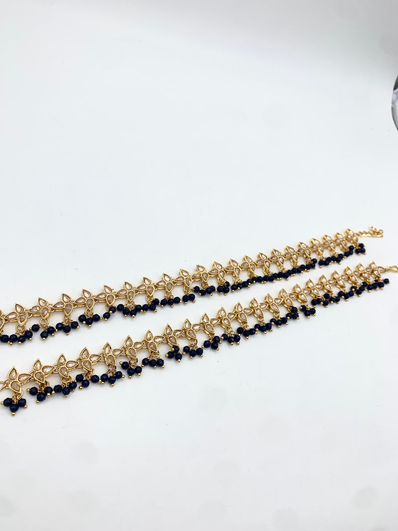 AM402 Gold and Blue anklets