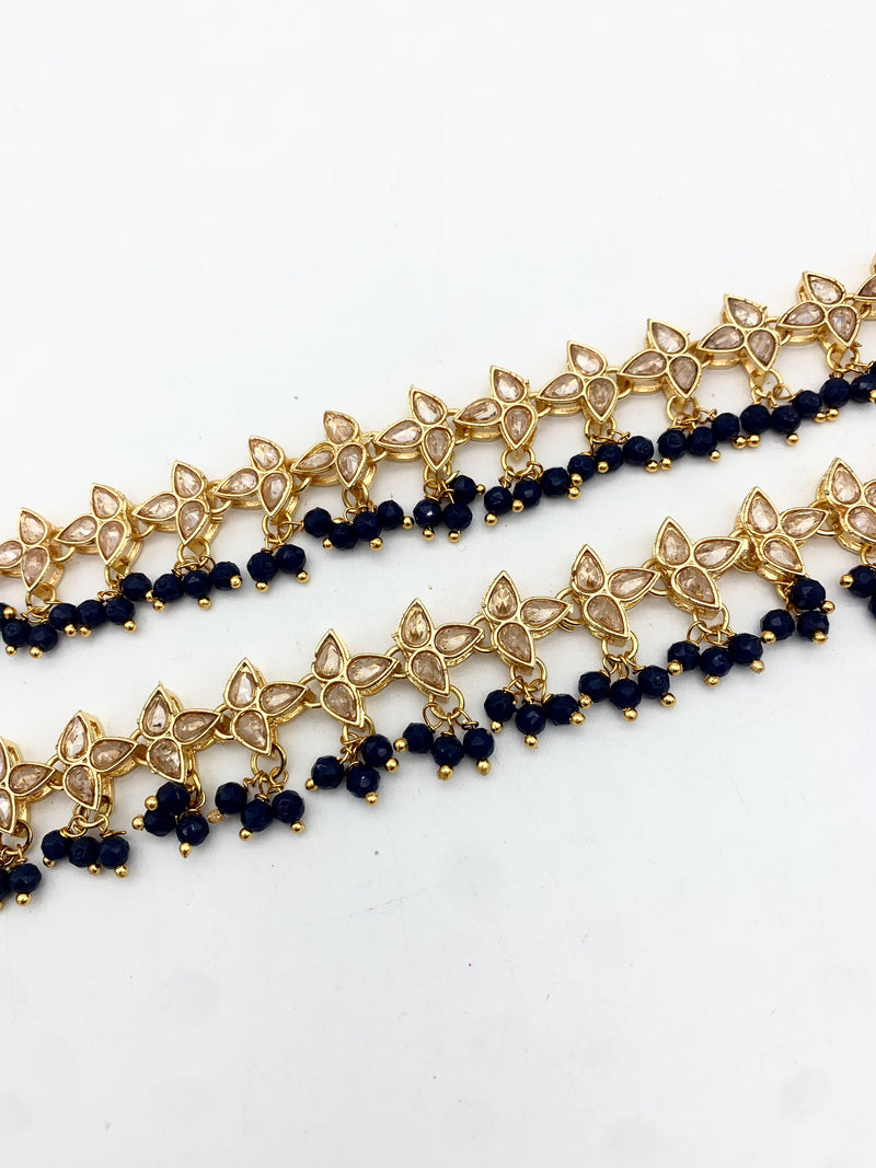 AM402 Gold and Blue anklets
