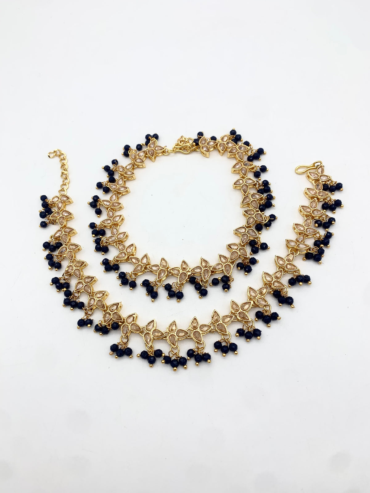 AM402 Gold and Blue anklets