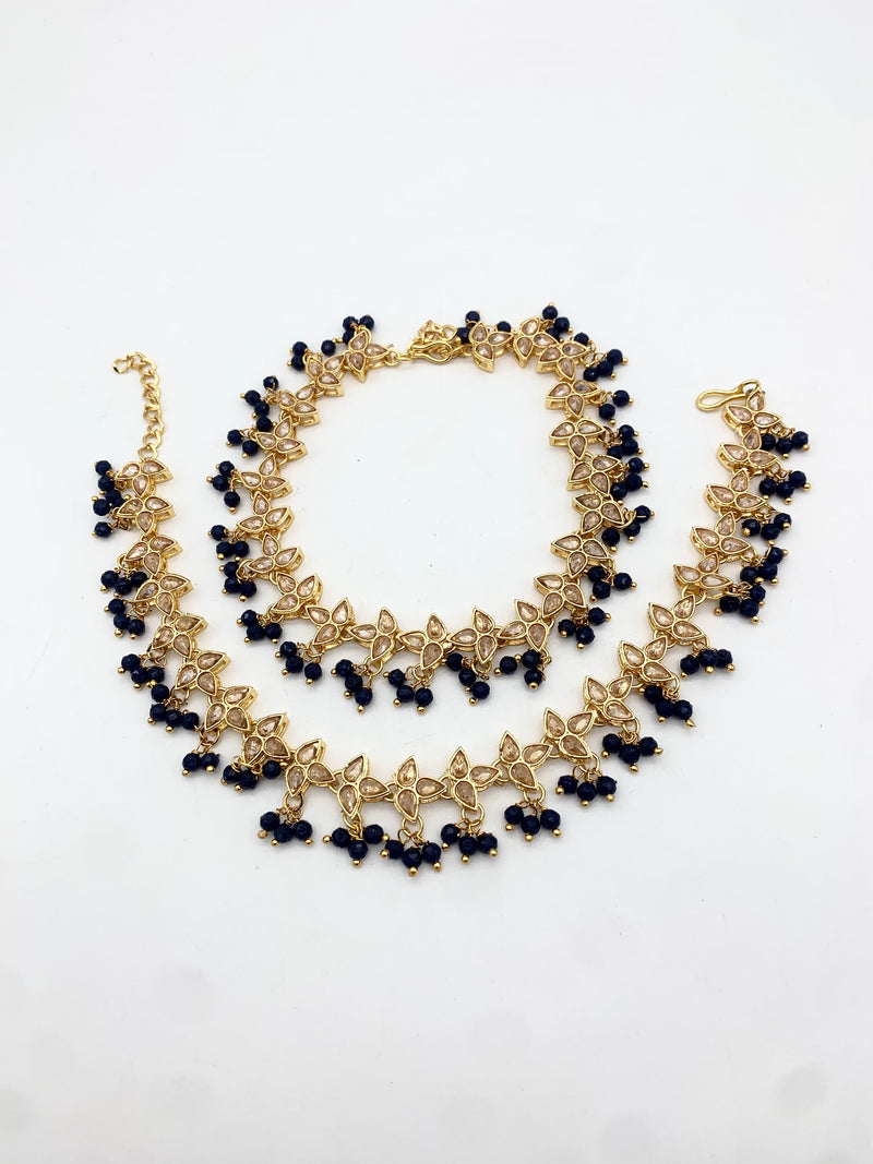 AM402 Gold and Blue anklets