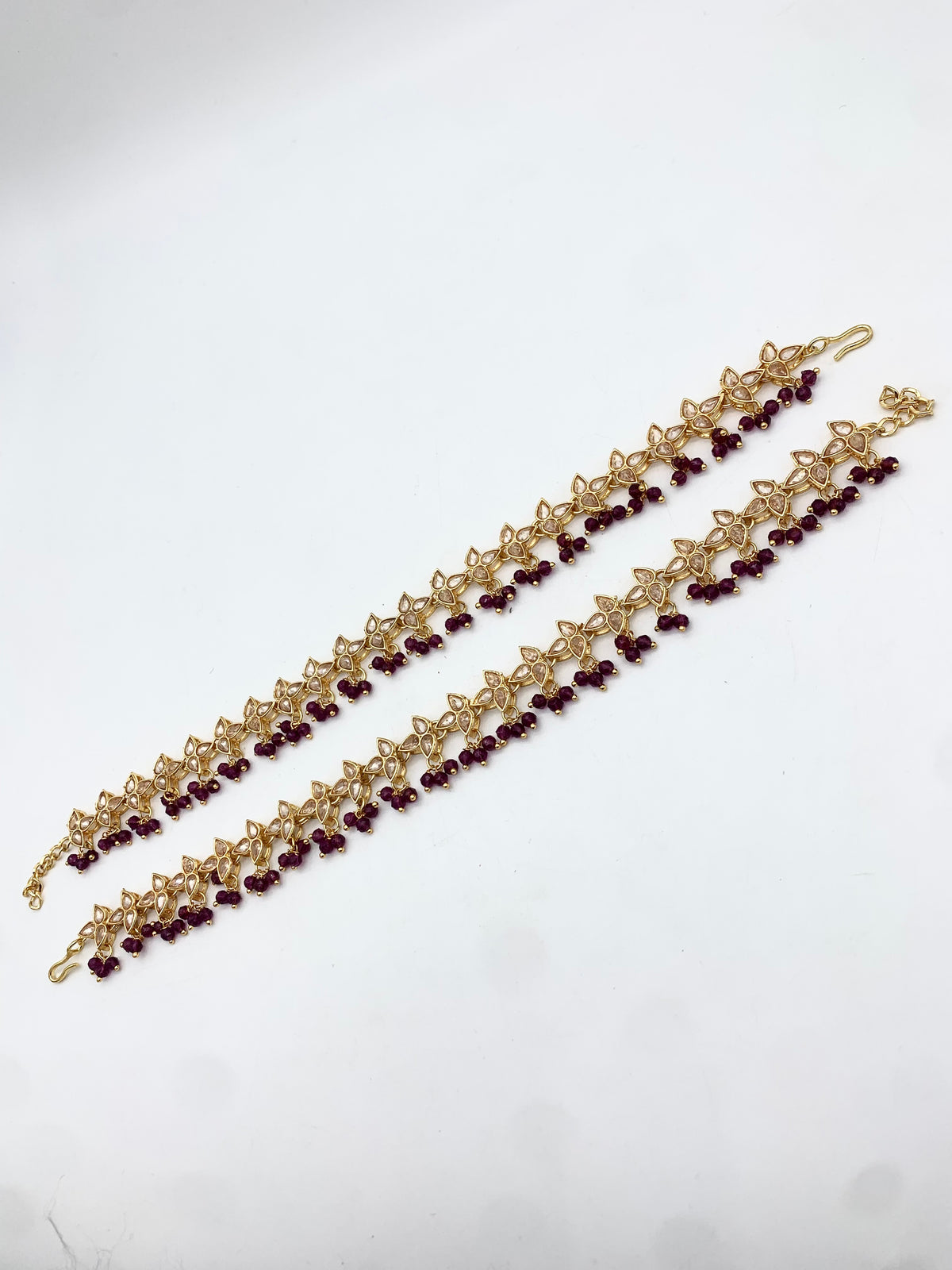AM402 Gold and Purple anklets polki