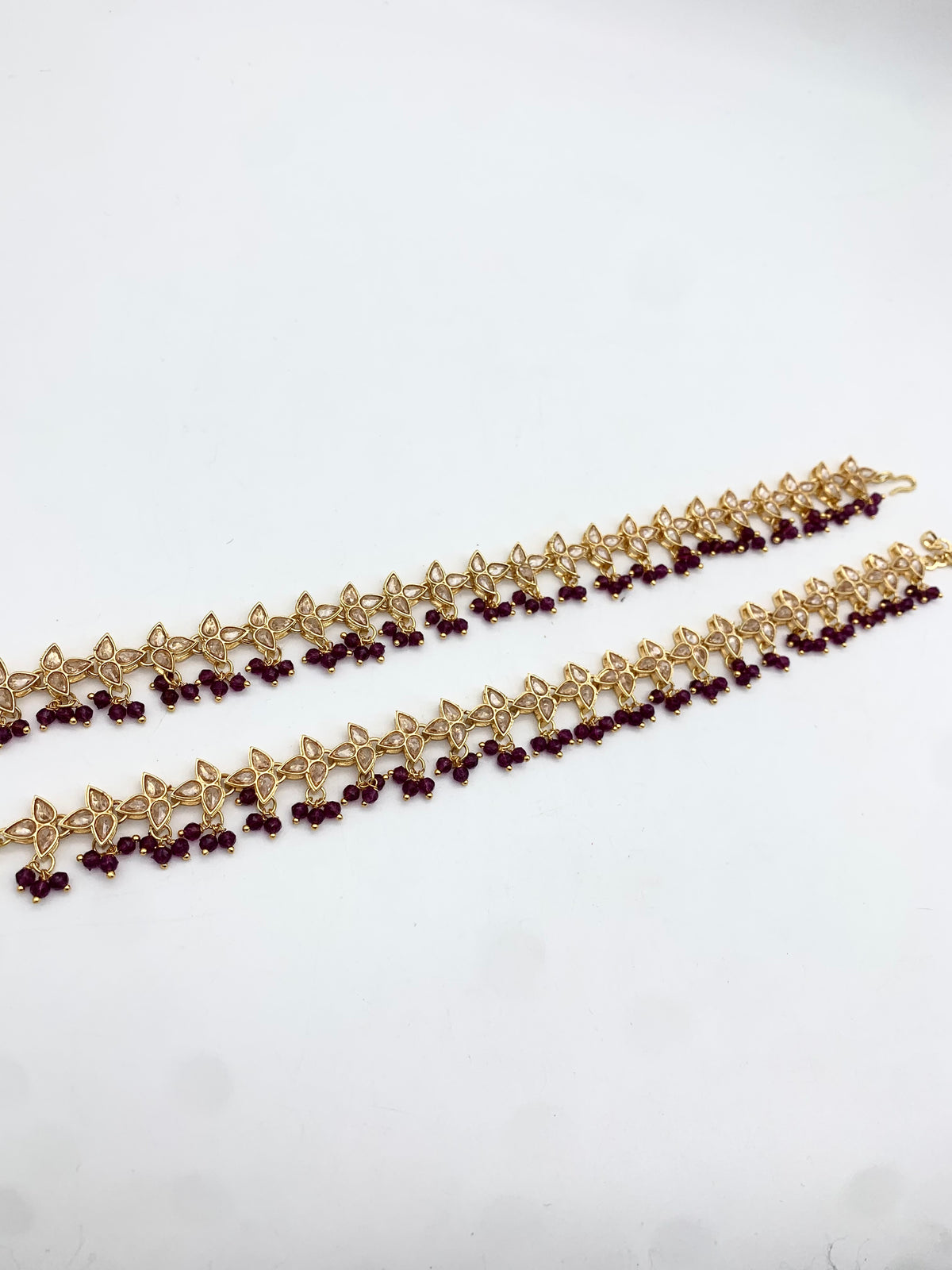 AM402 Gold and Purple anklets polki