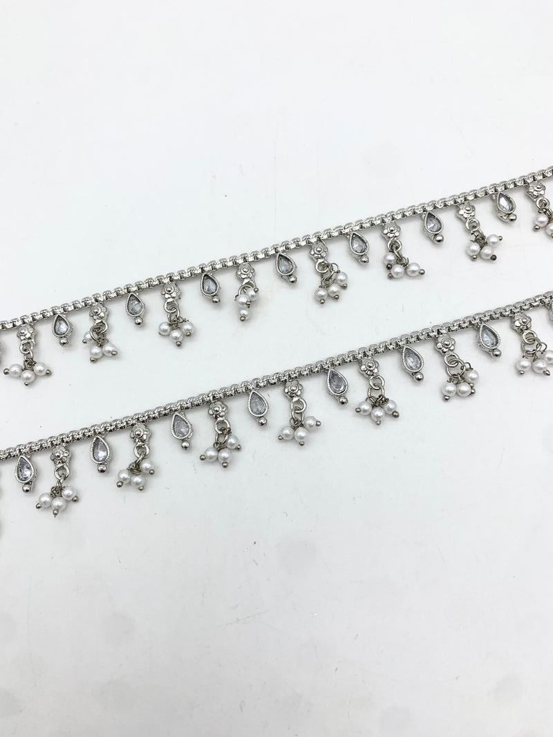 AM404 Silver anklets polki