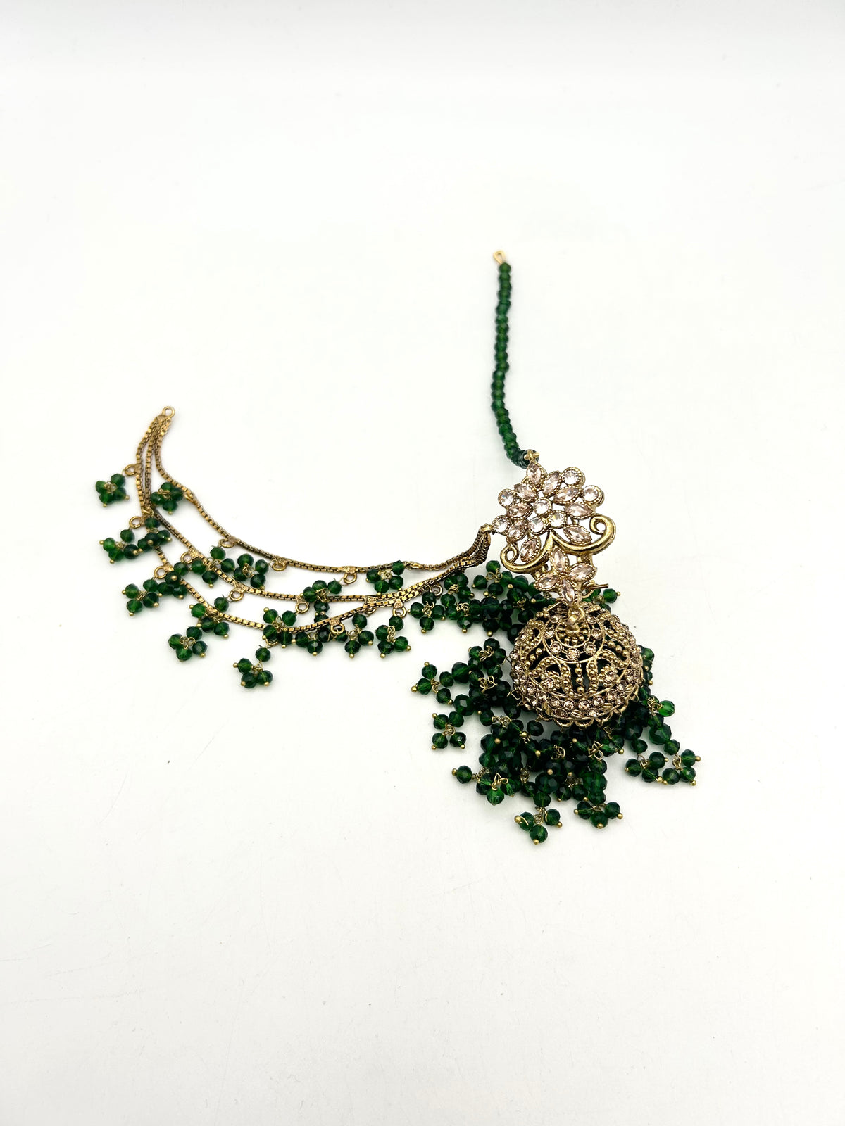 AM9027 Gold and Green bridal necklace set Polki