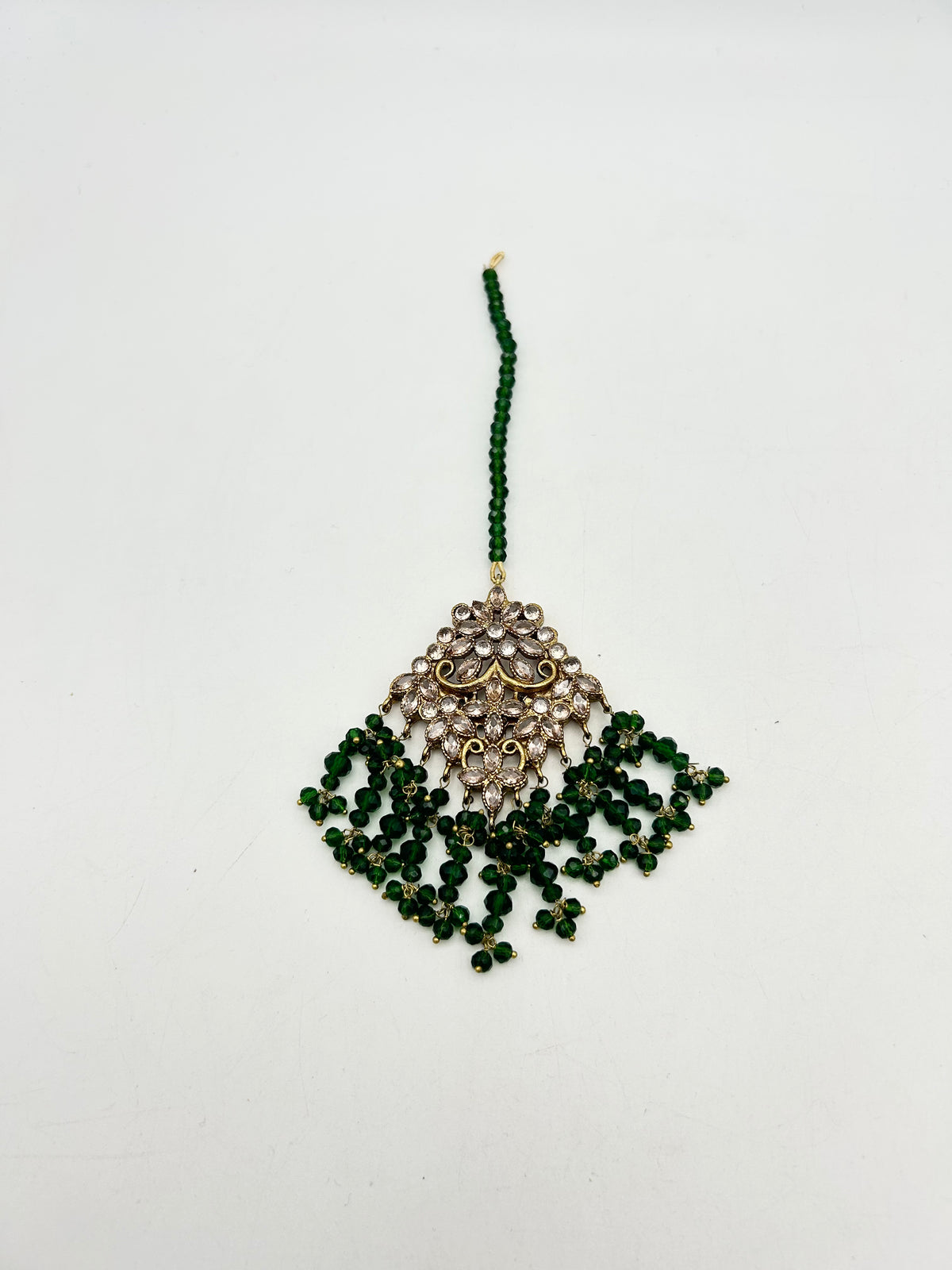 AM9027 Gold and Green bridal necklace set Polki