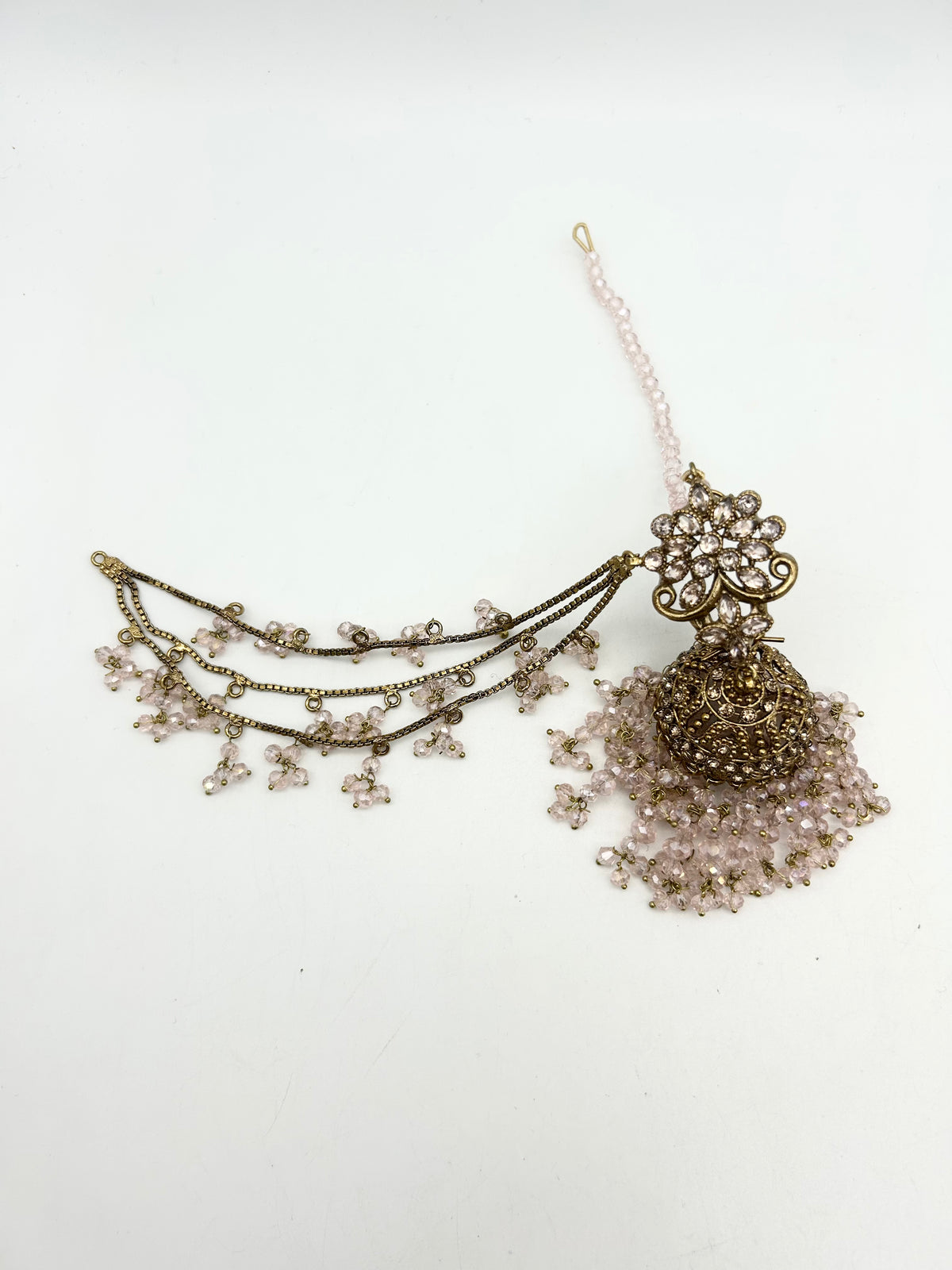 AM9027 Gold and Pink bridal necklace set with crystal and Polki