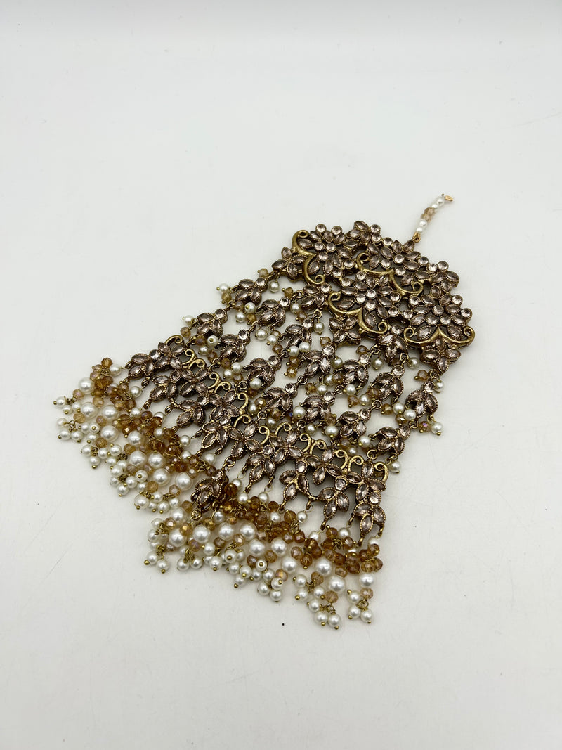 AM9025 Gold and White bridal Polki Necklace Set