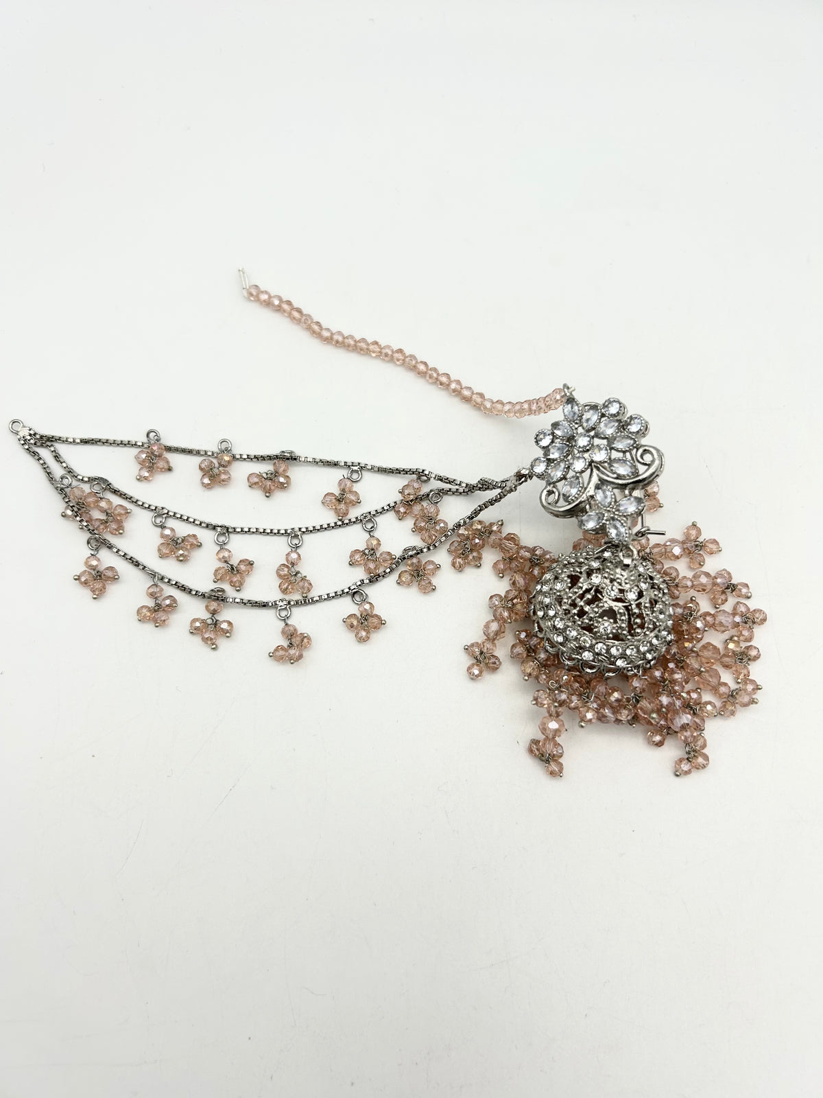 AM9026 Silver and Pink Bridal Necklace Set Polki