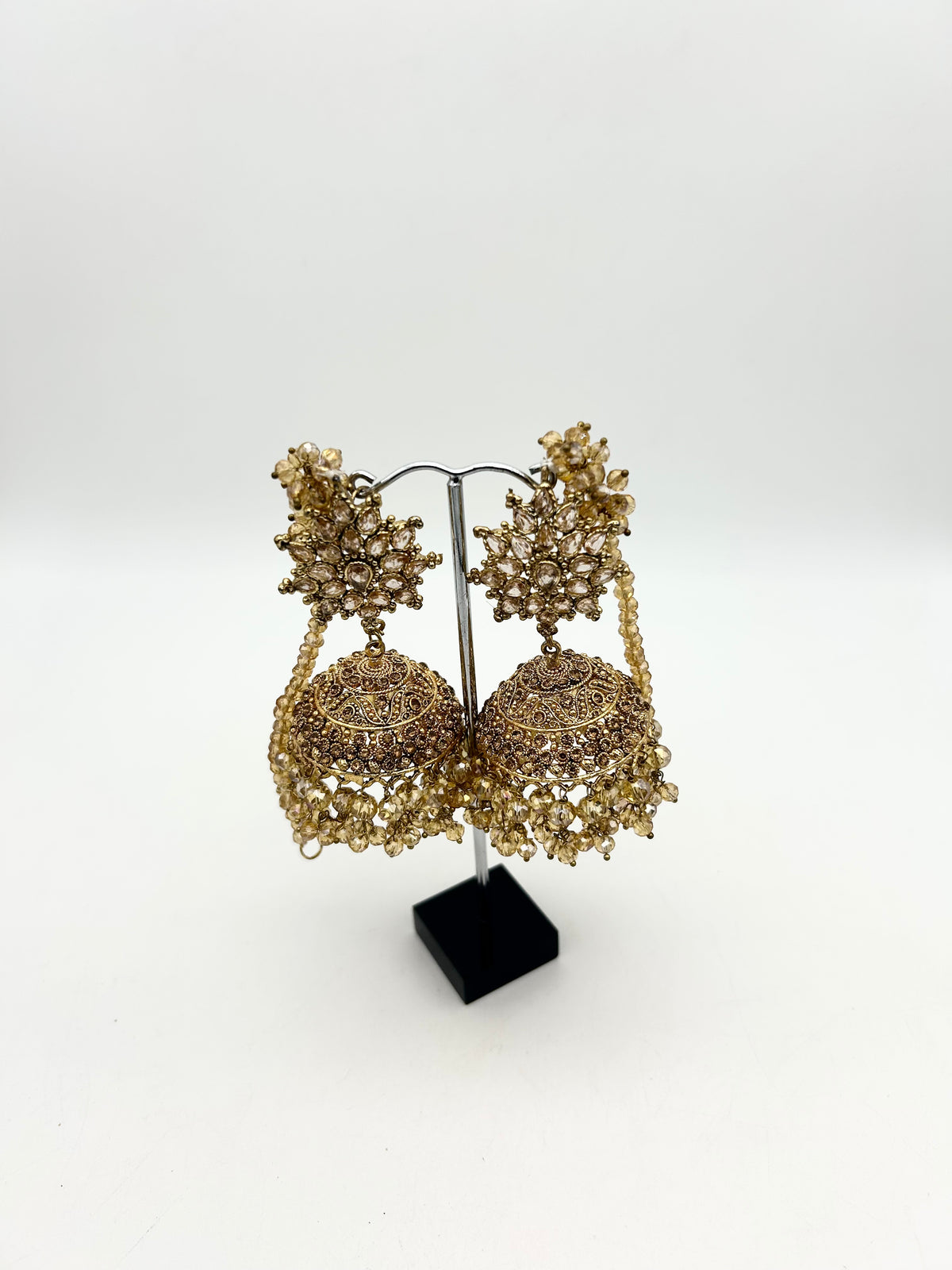 AM060 Gold Bridal necklace set Polki and Crystals