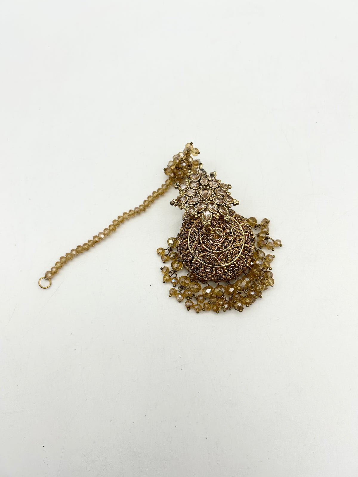 AM060 Gold Bridal necklace set Polki and Crystals